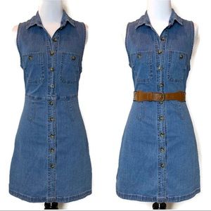 Forever 21 Denim Button Down Collared Dress XS-S